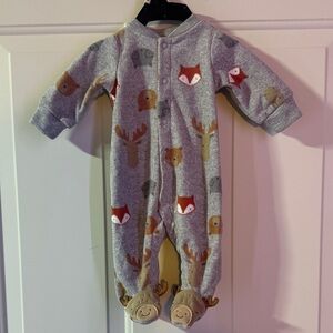 Carter's fleece footed Reindeer Sleeper Newborn